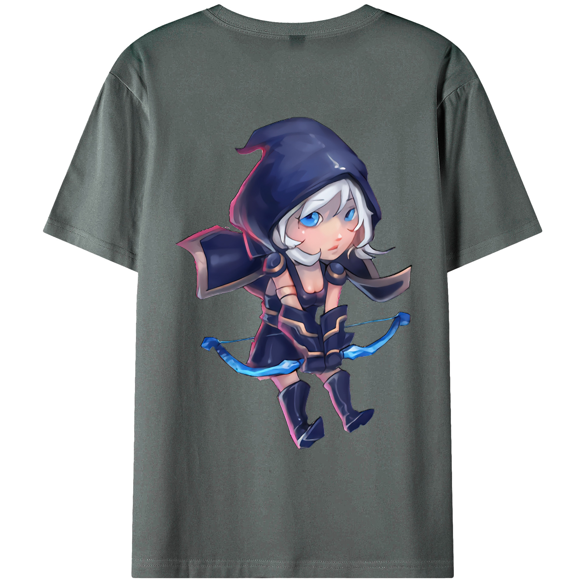 （画像用） リーグ・オブ・レジェンド League of Legends LOL 綿100％ メンズ半袖Tシャツ（バックプリント） 通気性